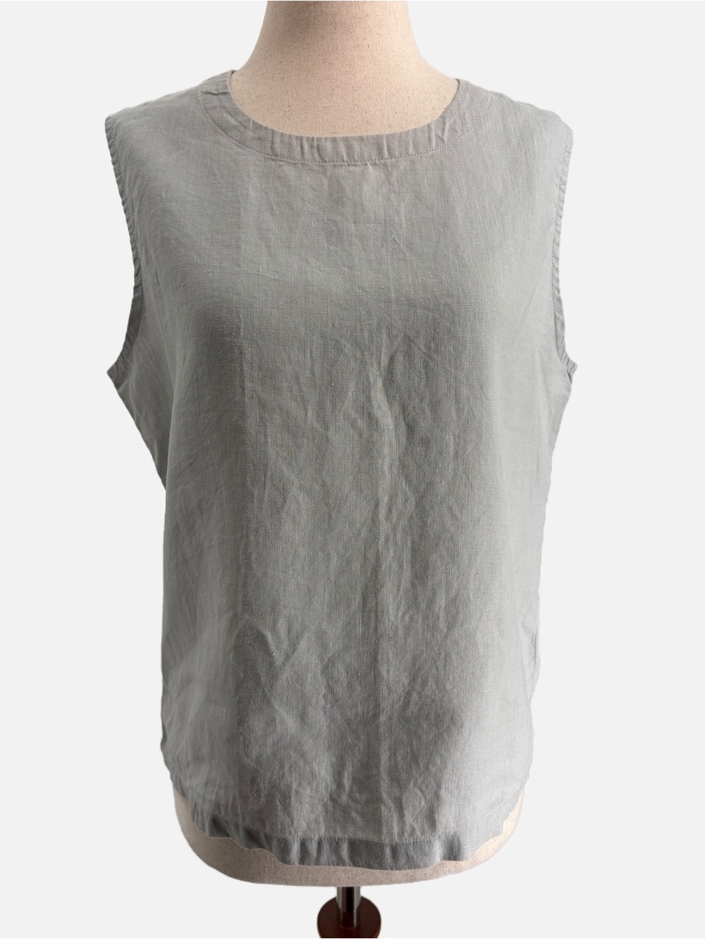 Quince 100% European Linen Tank Top Mist Gray Sleeveless Shell Size XS